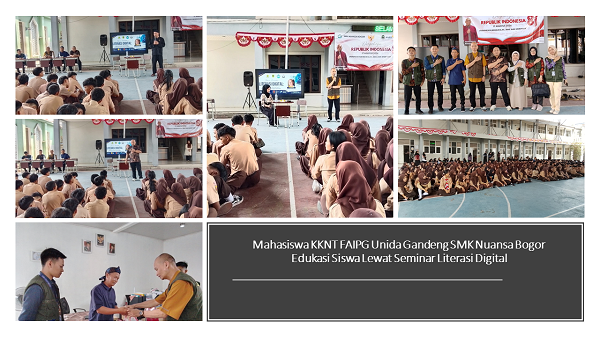 Mahasiswa KKNT FAIPG Unida Gandeng SMK Nuansa Bogor Edukasi Siswa Lewat Seminar Literasi Digital